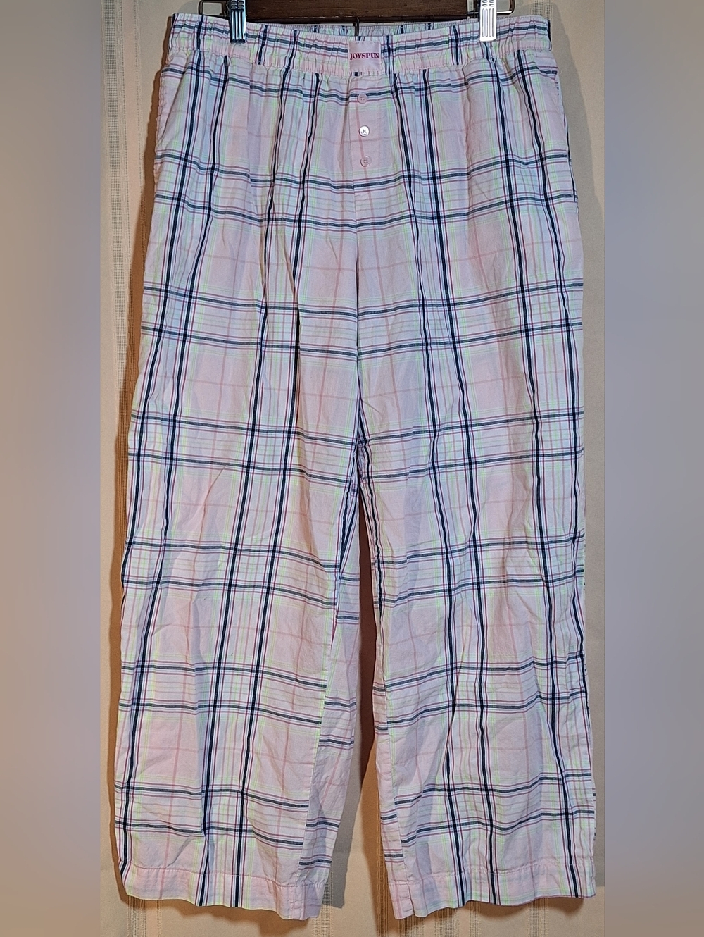 JOYSPUN Light Pink Plaid Lounge Pants